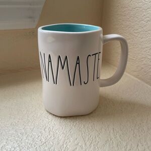 Rae Dunn White and Teal 'Namaste' Mug